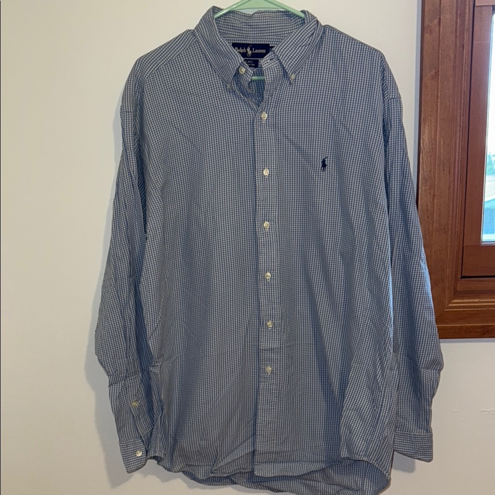 Polo by Ralph Lauren Men's Blue Checkered Shirt